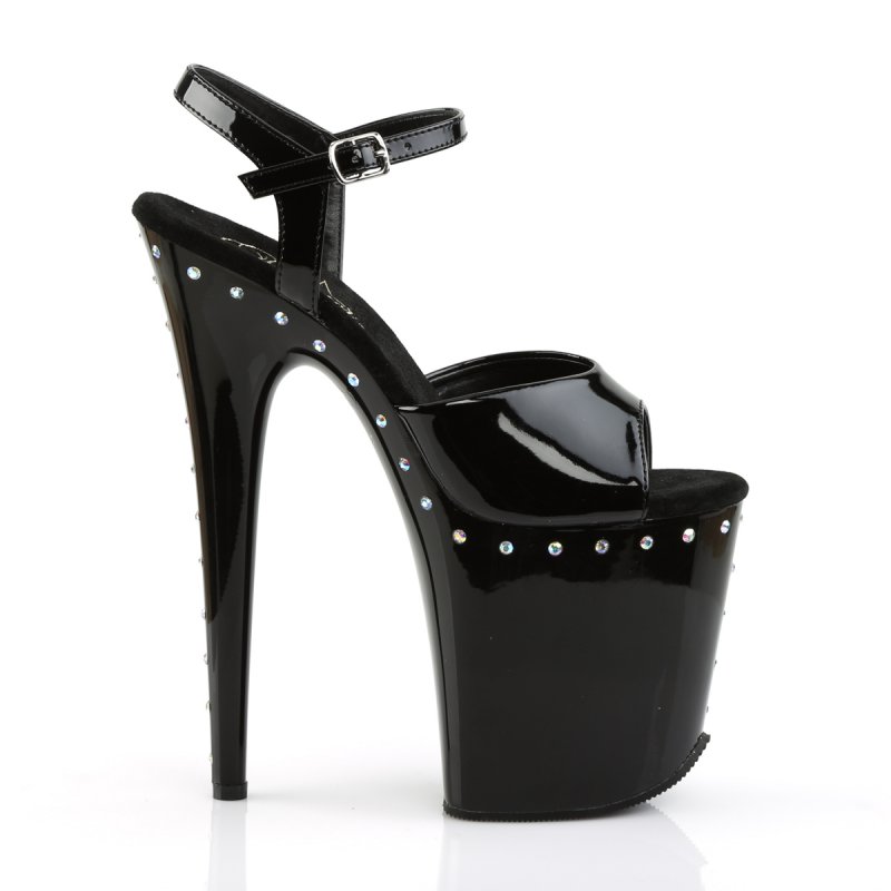 FLAMINGO-809ABLS/B/M černé sexy sandály | FLAMINGO-809ABLS Pleaser - z vnějšku