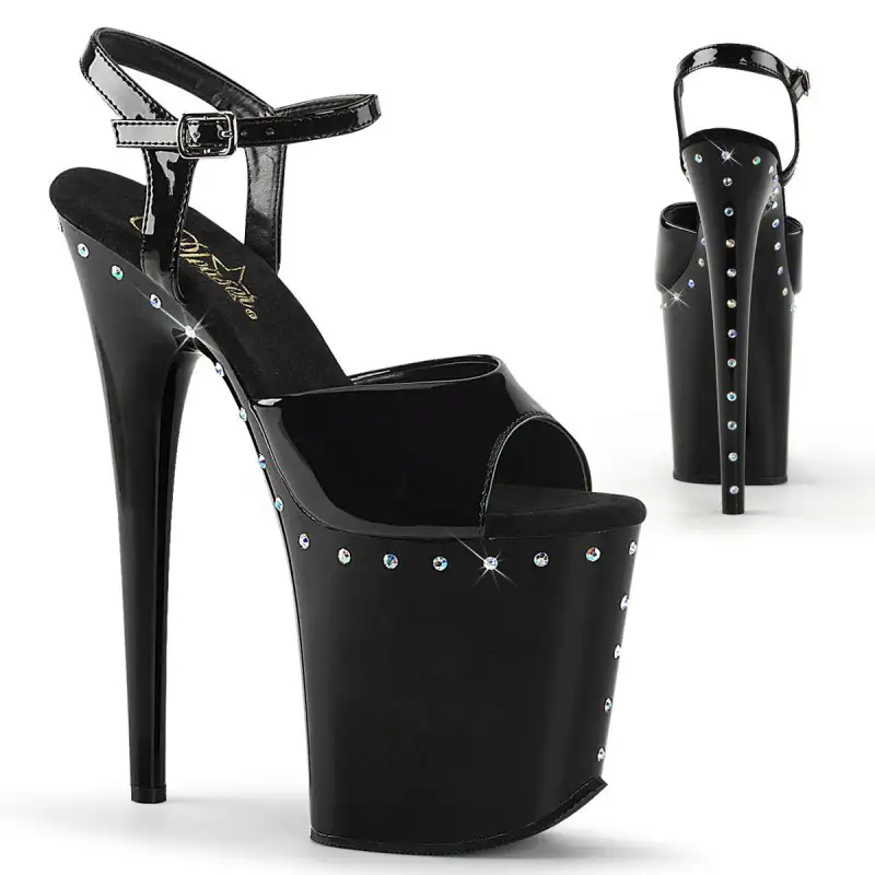 FLAMINGO-809ABLS/B/M černé sexy sandály