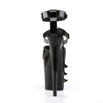 Černé sandály na extra vysokém podpatku Pleaser FLAM885/B/M | FLAMINGO-885 - zezadu