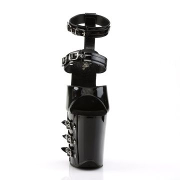 Černé sandály na extra vysokém podpatku Pleaser FLAM885/B/M | FLAMINGO-885 - zepředu