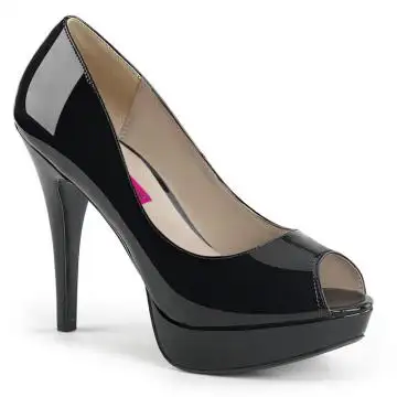 Černé lodičky na vysokém podpatku CHLOE01/B | CHLOE-01 Pleaser Pink Label