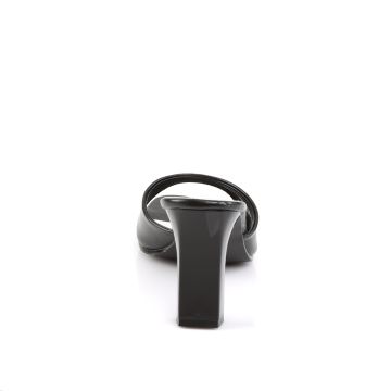 ROM301-2/B/PU Černé pantofle | ROMANCE-301-2 Fabulicious - zezadu