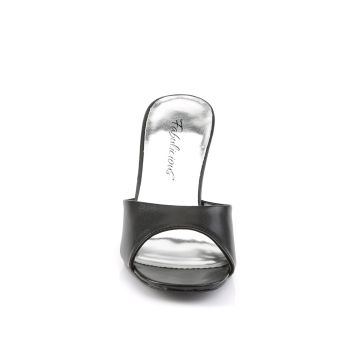 ROM301-2/B/PU Černé pantofle | ROMANCE-301-2 Fabulicious - zepředu