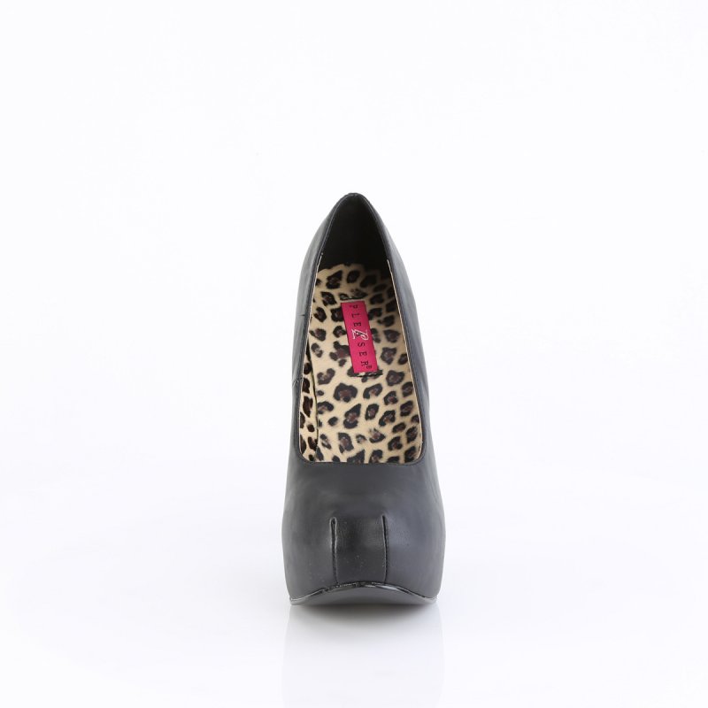 Černé matné dámské sexy lodičky na platformě TEE06W/BPU | TEEZE-06W Pleaser Pink Label - zepředu