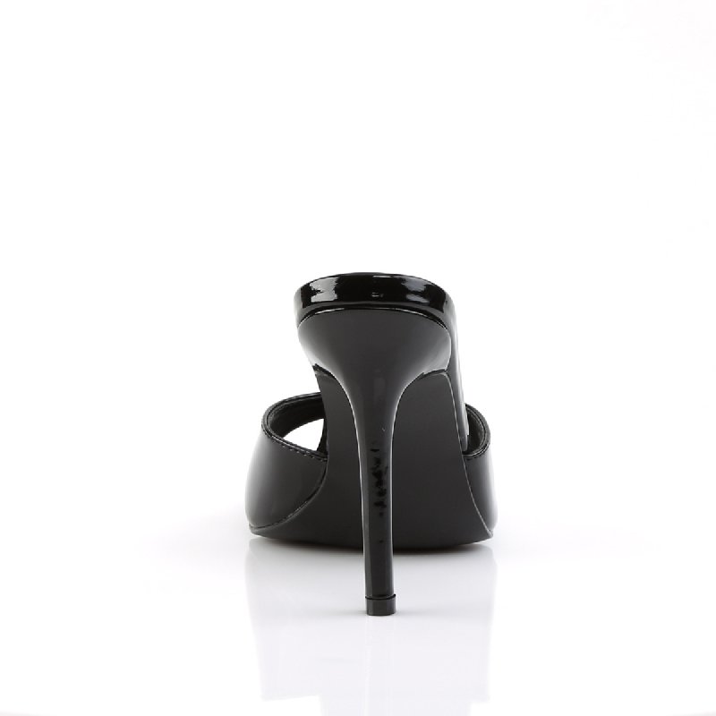Černé erotické pantofle CLAS01/B | CLASSIQUE-01 Pleaser - zezadu