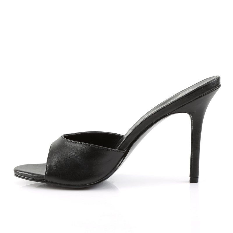 Černé matné erotické pantofle CLAS01/BPU | CLASSIQUE-01 Pleaser - z vnitřku