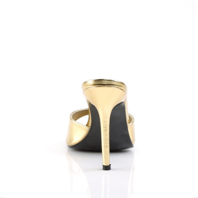 Zlaté sexy pantofle CLAS01/GMPU | CLASSIQUE-01 Pleaser - zezadu