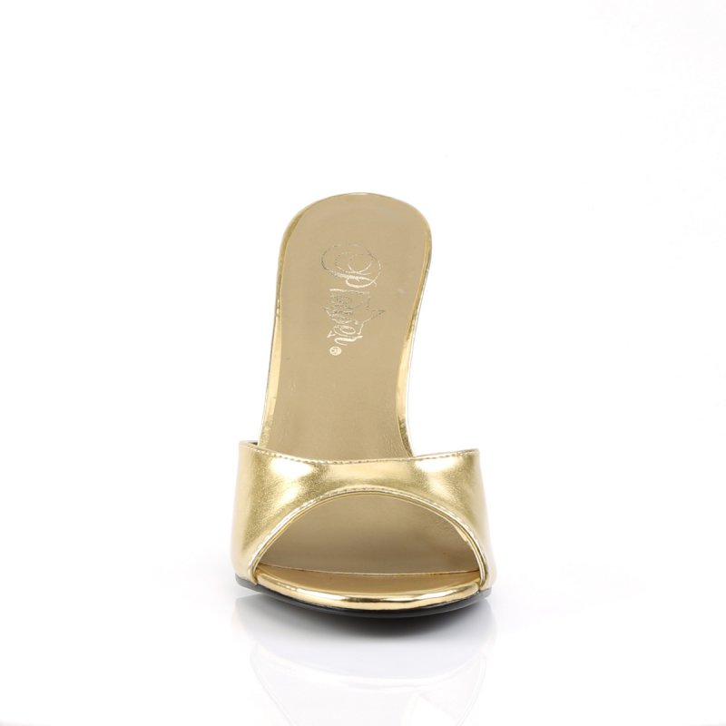Zlaté sexy pantofle CLAS01/GMPU | CLASSIQUE-01 Pleaser - zepředu
