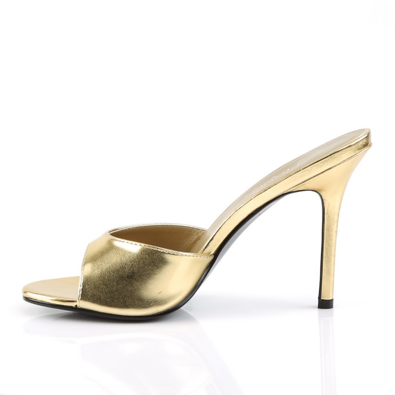 Zlaté sexy pantofle CLAS01/GMPU | CLASSIQUE-01 Pleaser - z vnitřku