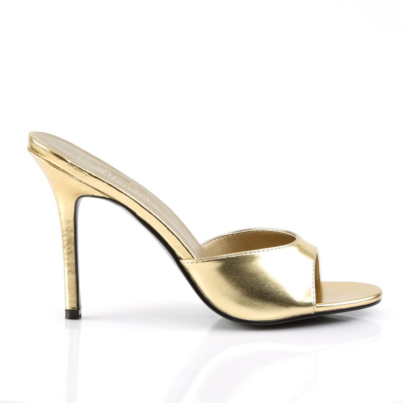 Zlaté sexy pantofle CLAS01/GMPU | CLASSIQUE-01 Pleaser - z vnějšku