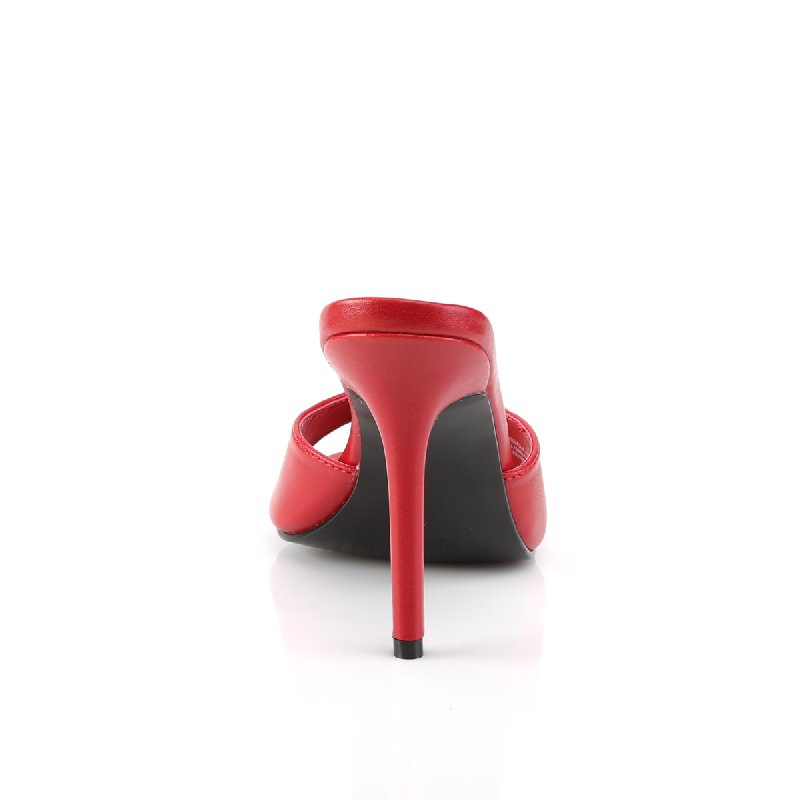 Červené sexy pantofle CLAS01/RPU | CLASSIQUE-01 Pleaser - zezadu