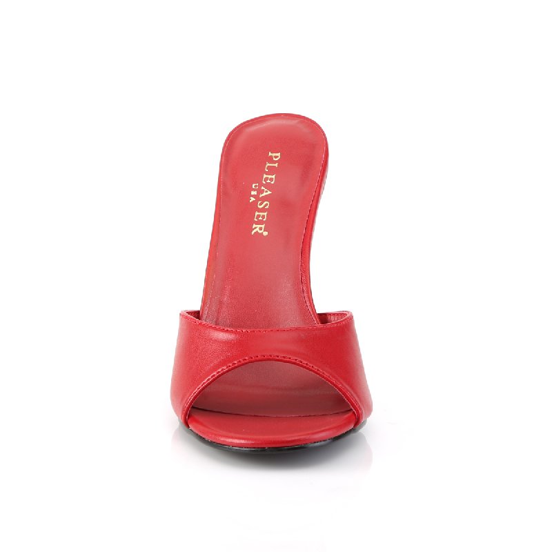 Červené sexy pantofle CLAS01/RPU | CLASSIQUE-01 Pleaser - zepředu