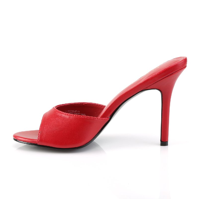 Červené sexy pantofle CLAS01/RPU | CLASSIQUE-01 Pleaser - z vnitřku