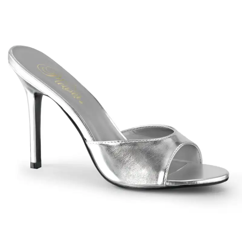 Stříbrné sexy pantofle CLAS01/SMPU