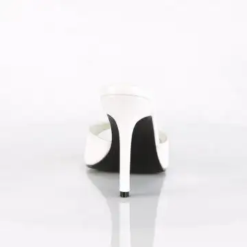 Bílé svatební pantofle na jehle CLAS01/WPU | CLASSIQUE-01 Pleaser - zezadu