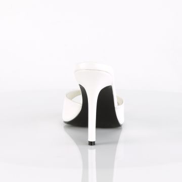 Bílé svatební pantofle na jehle CLAS01/WPU | CLASSIQUE-01 Pleaser - zezadu Bílé svatební pantofle na jehle CLAS01/WPU | CLASSIQUE-01 Pleaser - zezadu