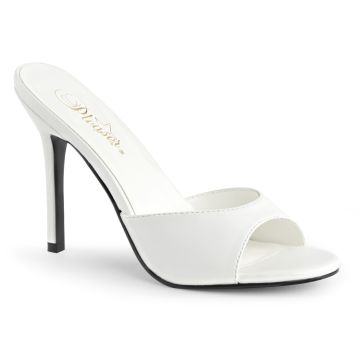 Bílé svatební pantofle na jehle CLAS01/WPU | CLASSIQUE-01 Pleaser Bílé svatební pantofle na jehle CLAS01/WPU | CLASSIQUE-01 Pleaser