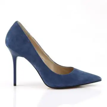Modré semišové lodičky CLAS20/DMSUE | CLASSIQUE-20 Pleaser - z vnějšku