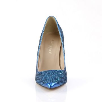 Modré dámské lodičky na jehle CLASSIQUE-20 CLAS20/NBGLF Pleaser - zepředu