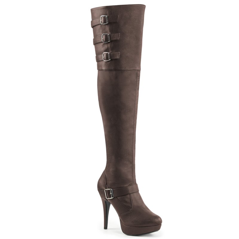 Hnědé kozačky CHLOE-308 CHLOE308/BNPU