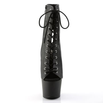 Černé go-go kotníčkové kozačky ADO1016/BPU/M | ADORE-1016 Pleaser - zepředu Černé go-go kotníčkové kozačky ADO1016/BPU/M | ADORE-1016 Pleaser - zepředu