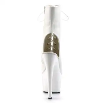 Bílé matné go-go kotníčkové kozačky ADO1016/WPU/M | ADORE-1016 Pleaser - zezadu