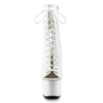 Bílé matné go-go kotníčkové kozačky ADO1016/WPU/M | ADORE-1016 Pleaser - zepředu
