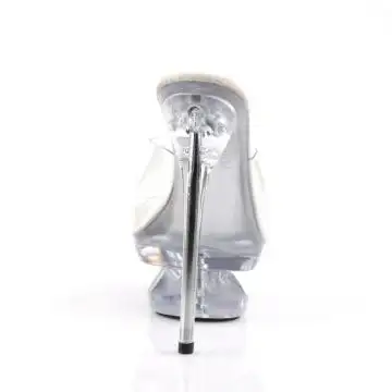 Průhledné pantofle na jehle ECP601/C/M Pleaser | ECLIPSE-601 Pleaser - zezadu