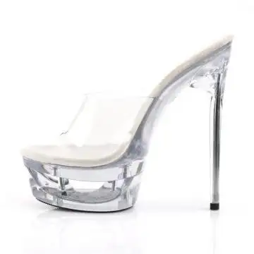 Průhledné pantofle na jehle ECP601/C/M Pleaser | ECLIPSE-601 Pleaser - z vnitřku