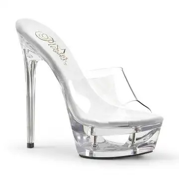 Průhledné pantofle na jehle ECP601/C/M Pleaser | ECLIPSE-601 Pleaser