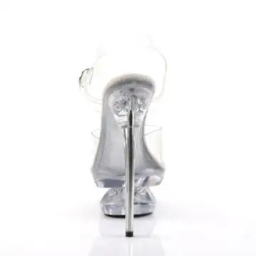 Průhledné modeling sandály na jehle ECP608/C/M Pleaser | ECLIPSE-608 Pleaser - zezadu