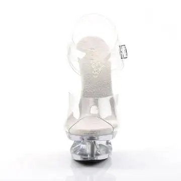 Průhledné modeling sandály na jehle ECP608/C/M Pleaser | ECLIPSE-608 Pleaser - zepředu