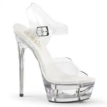 Průhledné modeling sandály na jehle ECP608/C/M Pleaser | ECLIPSE-608 Pleaser
