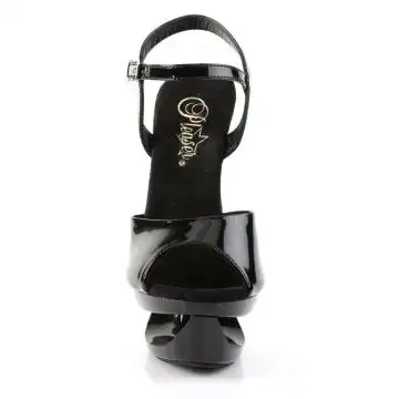 Černé sandály na jehle ECP609/B/M | ECLIPSE-609 Pleaser - zepředu