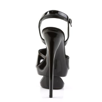 Černé sandály na jehle ECP609/B/M | ECLIPSE-609 Pleaser - zezadu