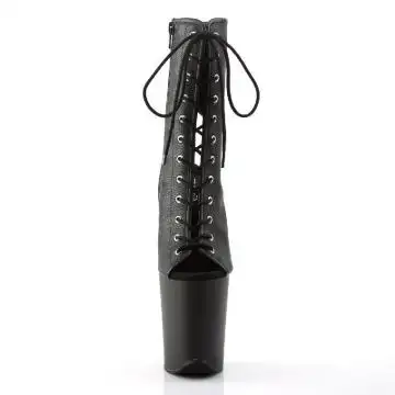 Černé matné go-go kozačky na extra podpatku FLAM1016/BPU/M | FLAMINGO-1016 Pleaser - zepředu