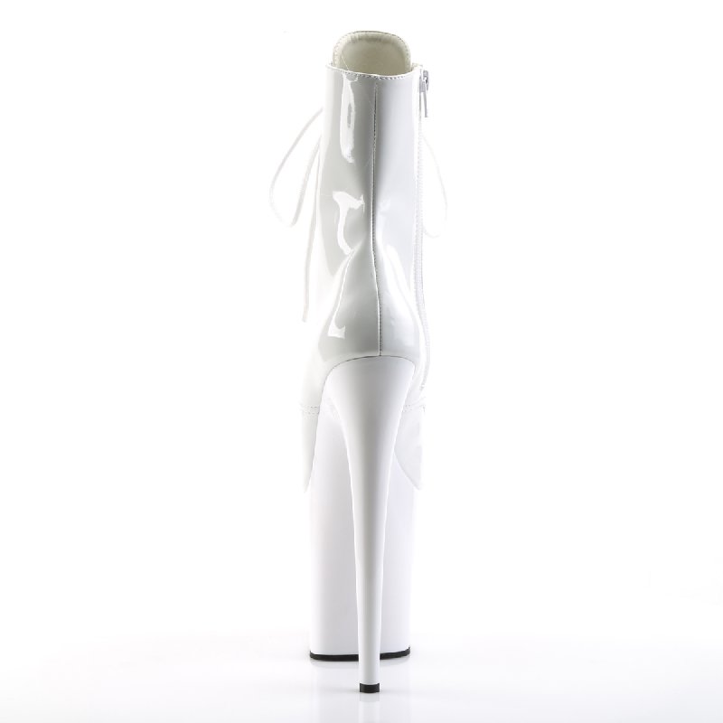 Bílé sexy kozačky FLAM1021/W/M | FLAMINGO-1021 Pleaser - zezadu