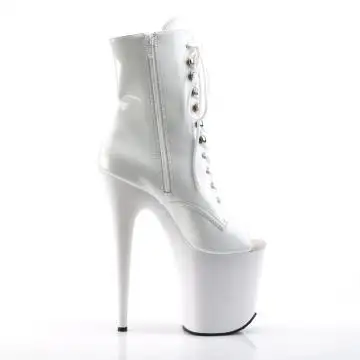 Bílé sexy kozačky FLAM1021/W/M | FLAMINGO-1021 Pleaser - z vnějšku