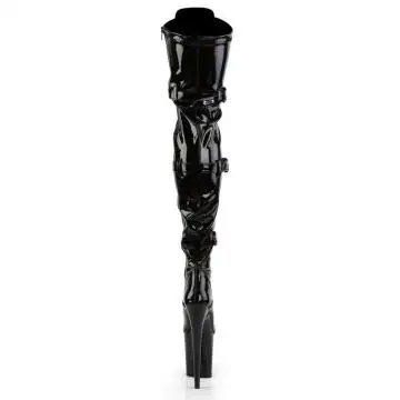 Černé erotické kozačky FLAM3028/B/M | FLAMINGO-3028 Pleaser - zezadu