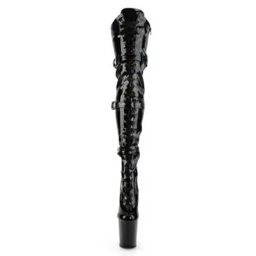 Černé erotické kozačky FLAM3028/B/M | FLAMINGO-3028 Pleaser - zepředu