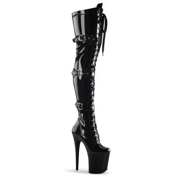 FLAMINGO-3028 | Černé erotické kozačky FLAM3028/B/M Pleaser
