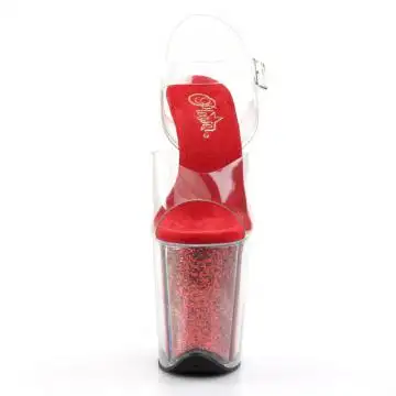 Sexy červené sandály na extrémním podpatku FLAM808G/C/R | FLAMINGO-808G Pleaser - zepředu