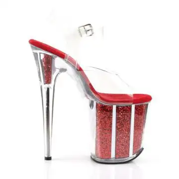 Sexy červené sandály na extrémním podpatku FLAM808G/C/R | FLAMINGO-808G Pleaser - z vnějšku