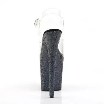 Černé sexy sandály na extra podpatku FLAM808LG/C/BG | FLAMINGO-808LG Pleaser - zezadu