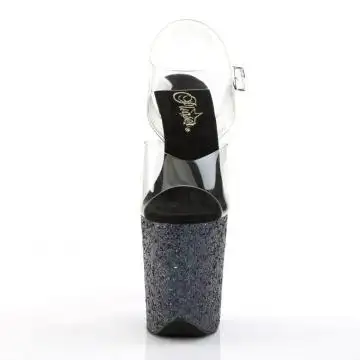 Černé sexy sandály na extra podpatku FLAM808LG/C/BG | FLAMINGO-808LG Pleaser - zepředu
