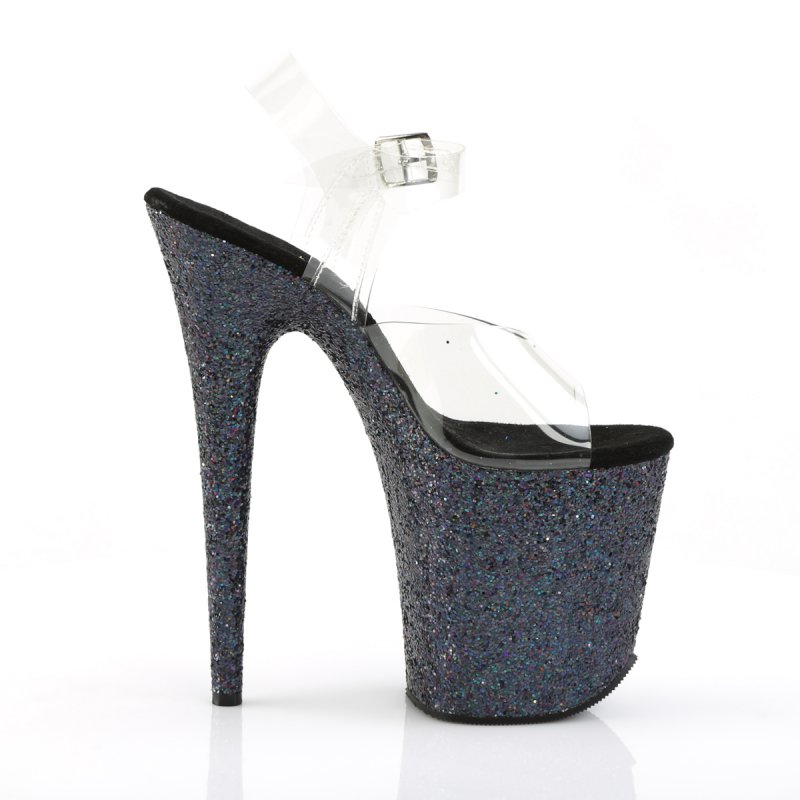 Černé sexy sandály na extra podpatku FLAM808LG/C/BG | FLAMINGO-808LG Pleaser - z vnějšku