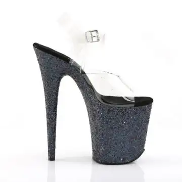 Černé sexy sandály na extra podpatku FLAM808LG/C/BG | FLAMINGO-808LG Pleaser - z vnějšku