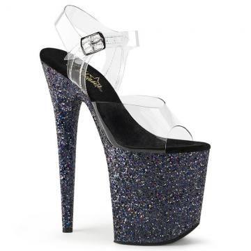 Černé sexy sandály na extra podpatku FLAM808LG/C/BG