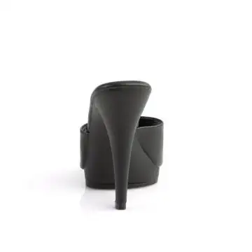 Černé matné pantofle na podpatku a platformě FLA401-2/BPU/M | FLAIR-401-2 Fabulicious - zezadu