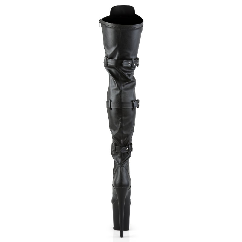Černé matné erotické kozačky FLAM3028/BPU/M | FLAMINGO-3028 Pleaser - zezadu